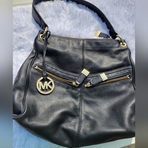 MK Black Leather Bag